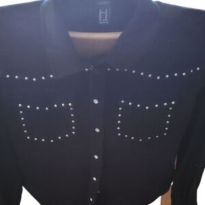 Forever 21 Black Shirt with Silver Accents